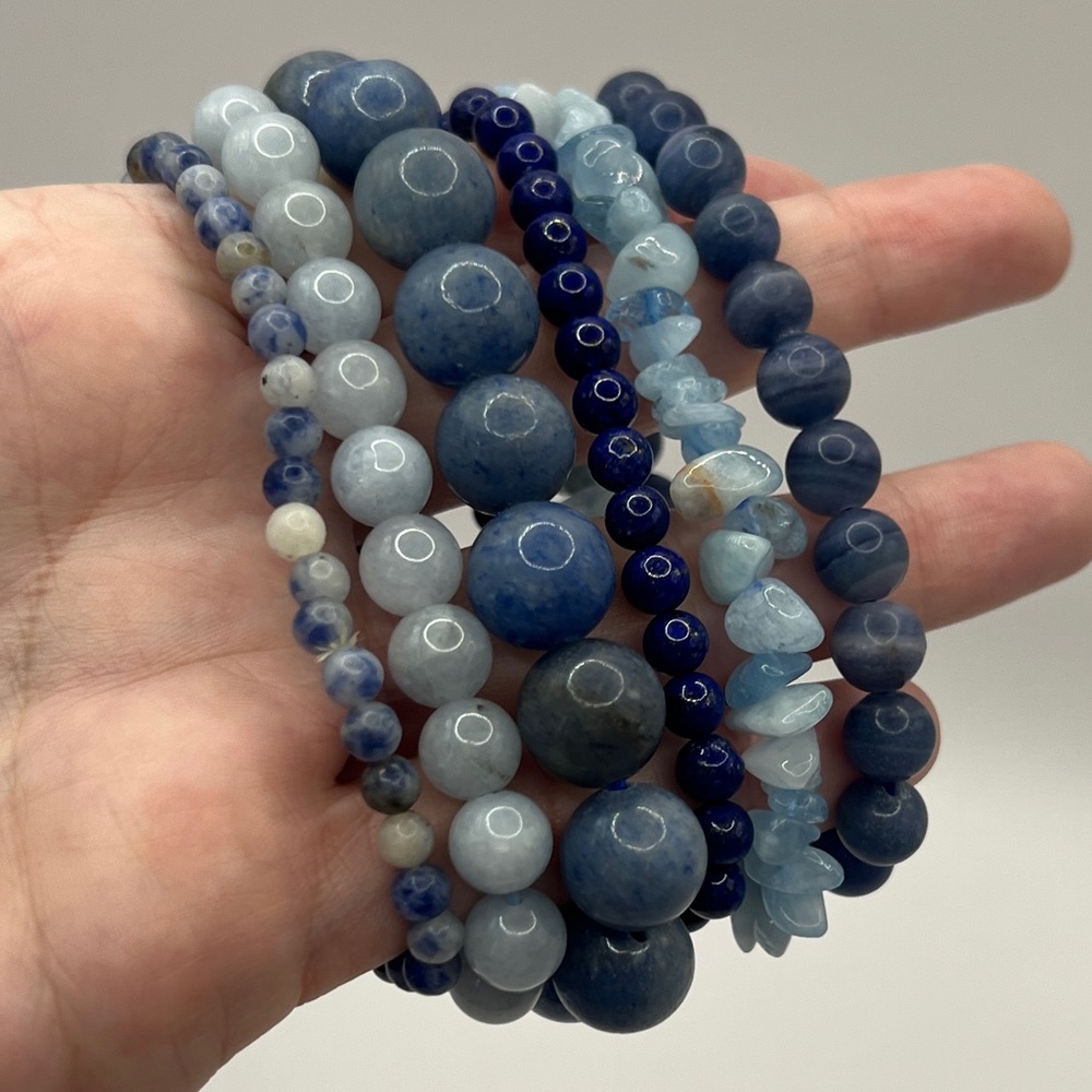 NWOT Blue Crystal Bracelet Set of Six